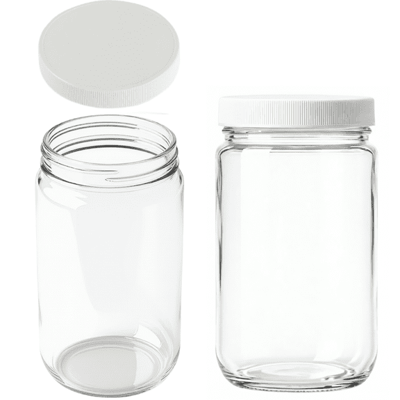 Jarming Collections 32oz Glass Storage Jar with BPA-Free Lid – Extra Wide Mouth – Made in USA (2 Count)