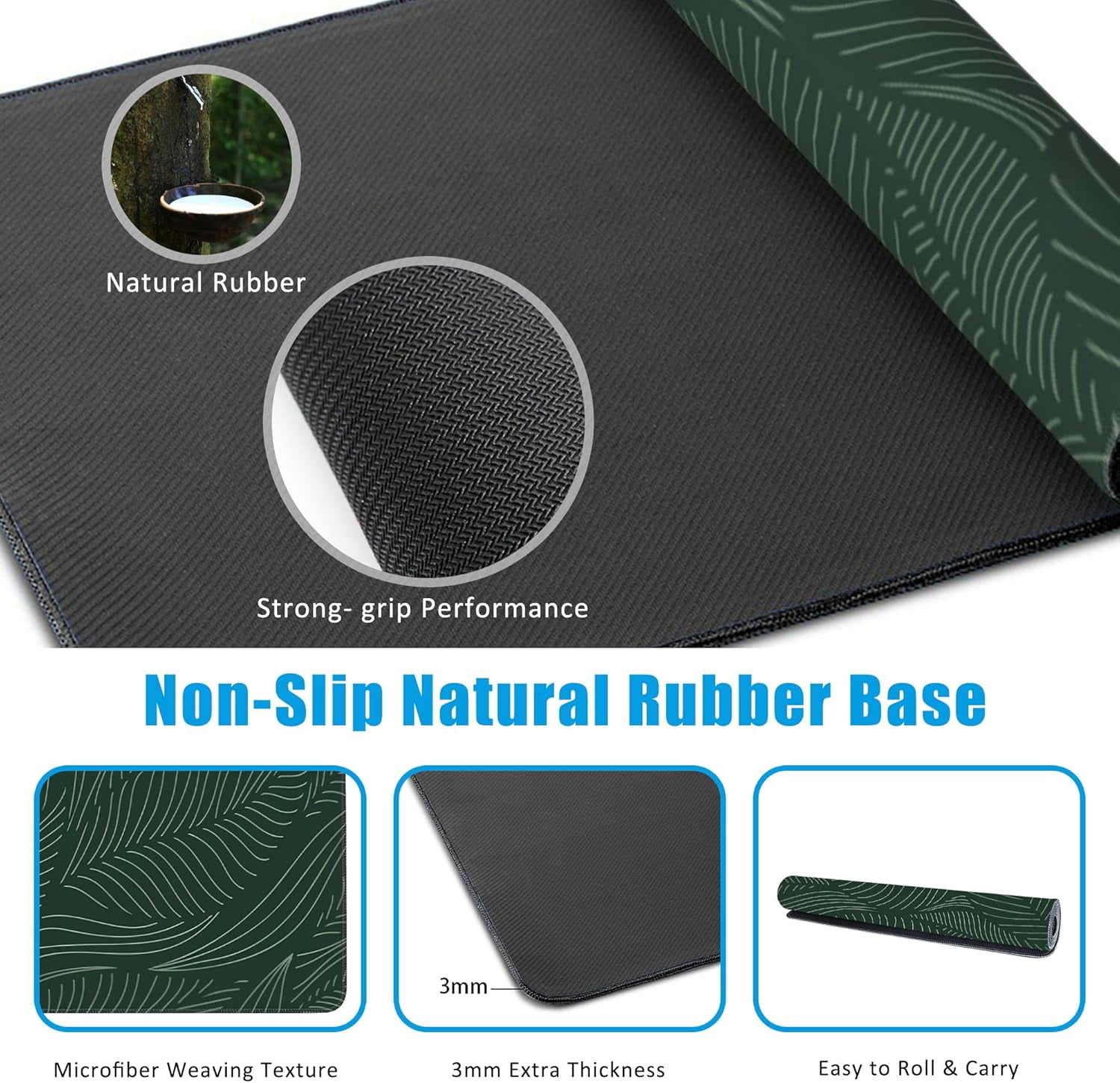 Golden Tropical Leaf Large Gaming Mouse Pad,Waterproof Desk Mat for Desktop,Non-Slip Rubber Base Mousepad with Stitched Edges for Laptop Office and Home 35.4X15.7 Inch