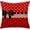 Red Bow, variant on Valentines Day Pillow Cover 18x18 Inch Black White Buffalo Plaid Checkered Red Love Heart Polka Dot Bowknot Decoration Throw Pillow Covers Holiday Home Decorative Cushion Case for Couch