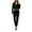Black, variant on ITFABS Ladies Leisure Suit, Autumn Long Sleeve Zipper Tops, Ankle Banded Pants