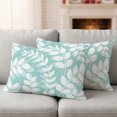 thumbnail image 2 of Lumbar Pillow Covers 20x12 Inch Set of 2, Pale Teal Leaves Waterproof Outdoor Pillow Covers, Farmhouse Botanical Branch Vintage Boho Leaf Decorative Cushion Pillowcases for Patio Garden Couch Bed, 2 of 9