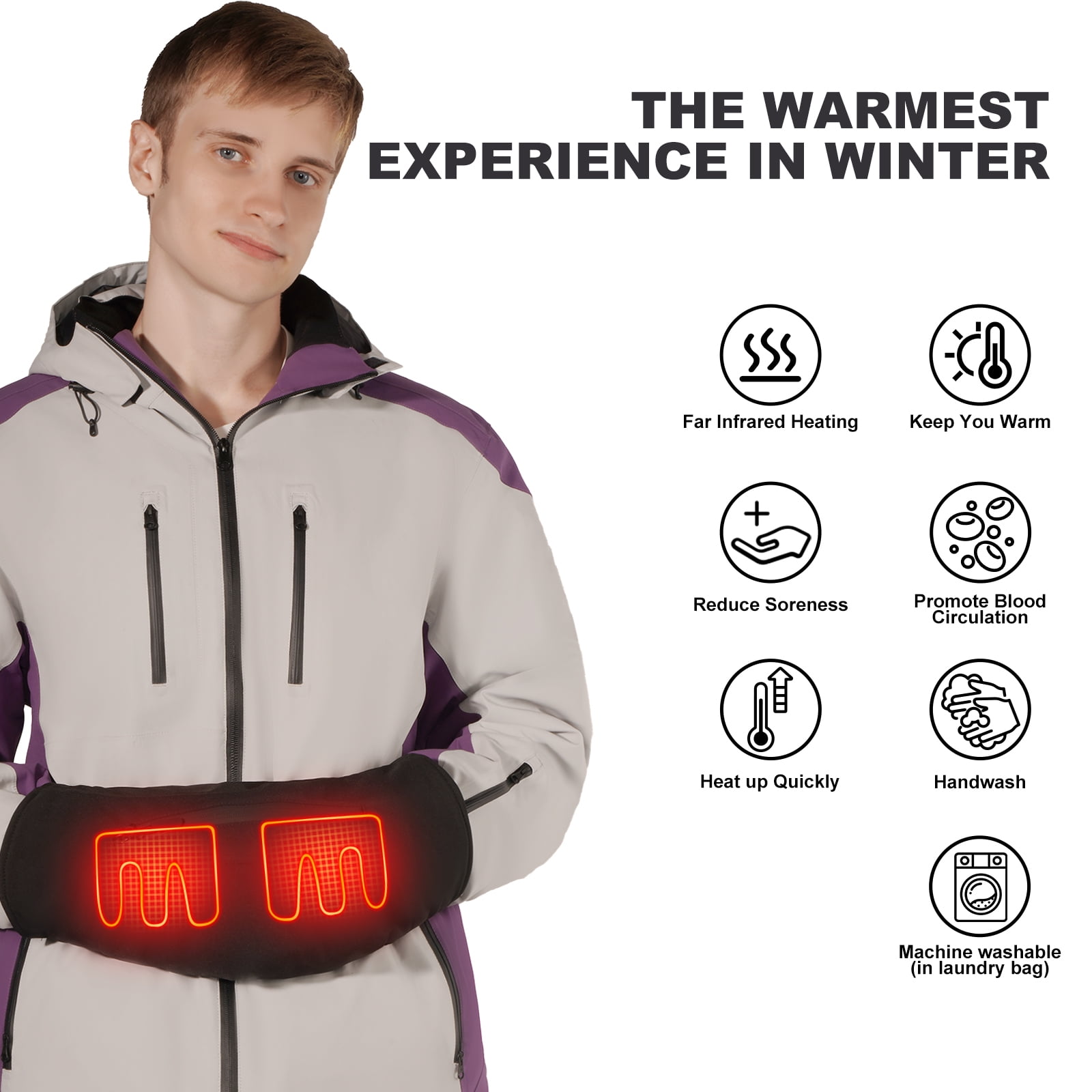 SAVIOR HEAT Heated Hand Muff, Electric Heating Hand Warmer Pouch for Winter Outdoor Hunting Camping Golf Photography(Black, 3000mAh)
