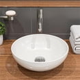 thumbnail image 4 of Pemberly Row White 15" Round Vessel Bowl Above Mount Ceramic Sink, 4 of 5