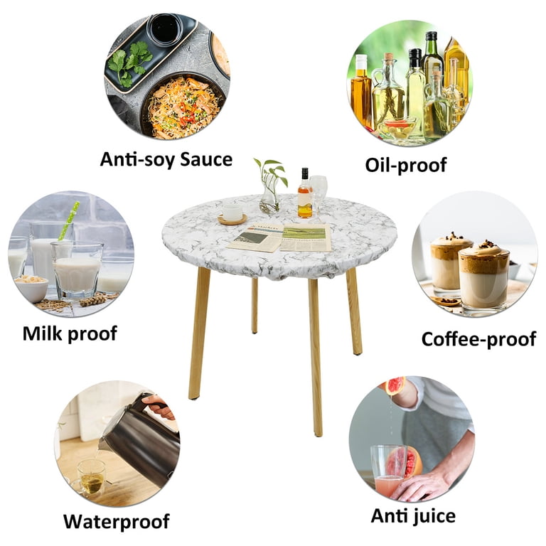 Jetcloudlive Marble Pattern Round Fitted Tablecloth photo 6