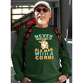 thumbnail image 2 of Old Man With A Corgi Sweatshirt Men -Image by Shutterstock, Male 3X-Large, 2 of 4