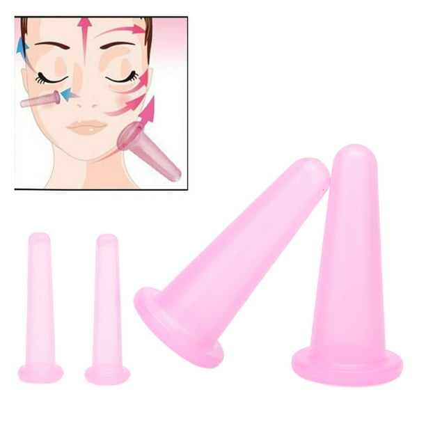 JUEGO DE VENTOSAS DE 4 PIZAS JUEGO DE VENTOSAS DE MASAJE TAZAS DE TERAPIA DE MASAJE, TAZAS TAZAS DE TERAPIA DE SILICONA Conveniente PRÁTO COMPACTO LIGERO Suave Flexible