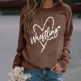 thumbnail image 4 of Women's Sweatshirts 2025 Wrestling Mom Sweatshirt Long Sleeve Crewneck Loose Pullover Tops Sweatshirt for Women, 4 of 6