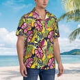 thumbnail image 5 of Fotbe Colrful Tropical Leaves Hawaiian Shirt for Men Unisex Summer Beach Casual Short Sleeve Cotton Linen Button Down Shirts-XX-Large, 5 of 9
