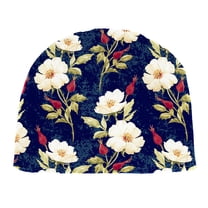 Jordan Manufacturing 18" x 18.5" Rose Garden Navy Floral Square Contoured Outdoor Chair Pad Seat Cushion