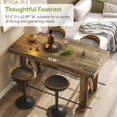 thumbnail image 3 of Tribesigns 63 -inch Farmhouse Bar Table with Metal Footrest, Wooden Home Pub Table with Sturdy X-Base for Dining Room, Kitchen, Living Room, 3 of 7