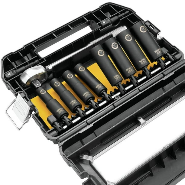 Juego de enchufes de impacto DEWALT DW22812 SAE de 1/2 pulgada, 10 piezas