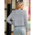 thumbnail image 5 of Chiclily Women Lightweight Cardigan Long Sleeve V Neck Casual Knit Cardigan Sweaters, US Size XL in Light Gray, 5 of 6