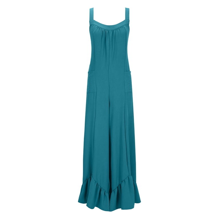 green emerald velvet dress Flowy Maxi Dress in Blue Denim Ocean Blue / 2XL