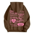 thumbnail image 6 of TrendOFT Womens Bow Graphic Hoodies Cute Oversized Sweatshirt for Girls Pretty Y2K Long Sleeve Hooded Pullover Tops Streetwear Coffee XL, 6 of 8