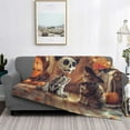 thumbnail image 7 of Halloween Decorations Throw Blanket for Couch, Halloween Cat and Dog Skull Halloween Blanket Fuzzy Throw Blanket, Halloween Decor Cuteness Plush Flannel Blanket & Throws, 7 of 7