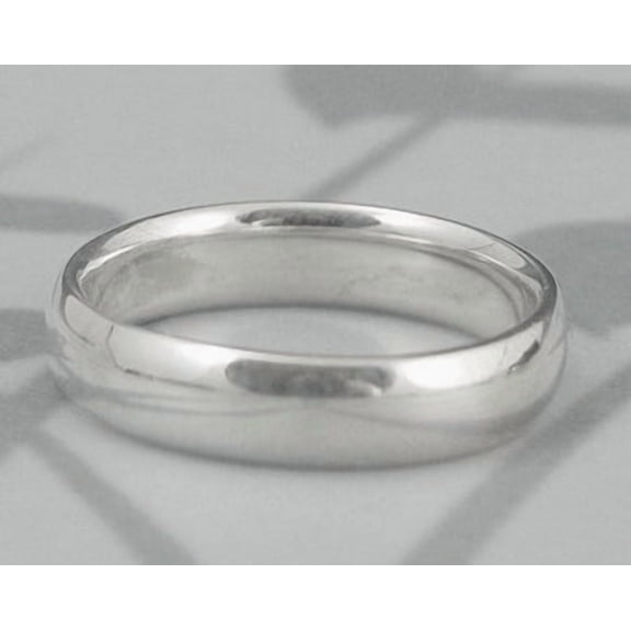 ELANZAA JEWELS Silver Wedding Band, 5mm Comfort Fit Classic Polished Rounded Court Ring