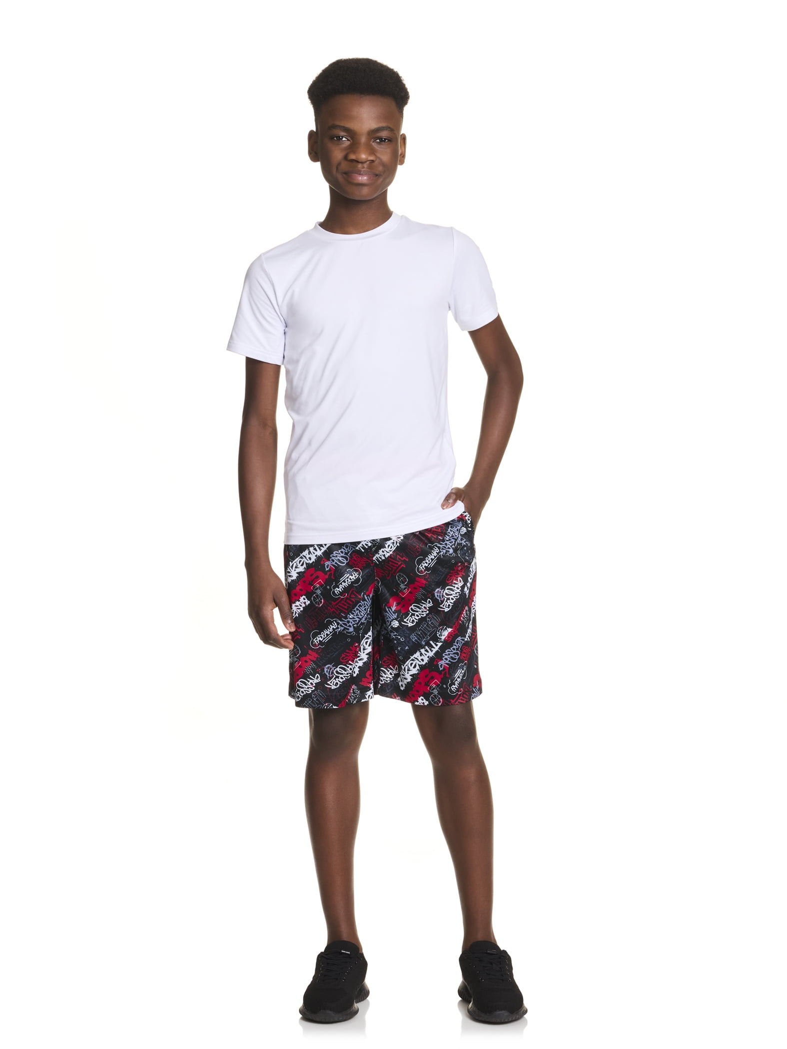 AND1 Boy's Athletic Graphic Slam Dunk Short, Sizes 4-18