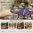 thumbnail image 6 of Round Outdoor Tablecloth with Umbrella Hole and Zipper, Purple Botanical Tablecloth with Elastic Waterproof, Vintage Floral Plants Branch Patio Table Covers for 45" - 54" Picnic Pool Tables, 6 of 9