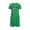 thumbnail image 5 of Oksale Butterfly Print Night Gown for Women Casual Round Neck Mini Sleep Dress Short Sleeve Sleepwear for Home Soft Lightweight Loungewear Green XXL, 5 of 6
