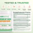 thumbnail image 4 of (2 pack) GoBiotix Super Greens & Reds Organic Super Greens Powder with Probiotics for Digestion, 30 Servings, Mango Flavor, 4 of 10