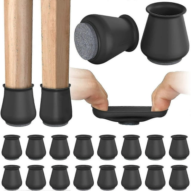 16 protectores de suelo para patas de silla, fundas de silicona para proteger el suelo, almohadillas antideslizantes de fieltro para muebles.