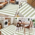 thumbnail image 6 of Sage Green Striped Large Area Rugs for Bedroom Living Room, Soft Non Slip Carpet Bedside Rug, Modern Farmhouse Sage Green White Stripes Rectangular Floor Cover Kitchen Accent Rug 4'x6' for Office, 6 of 9