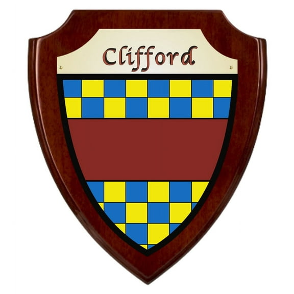 Clifford Irish Coat of Arms Shield Plaque - Rosewood Finish