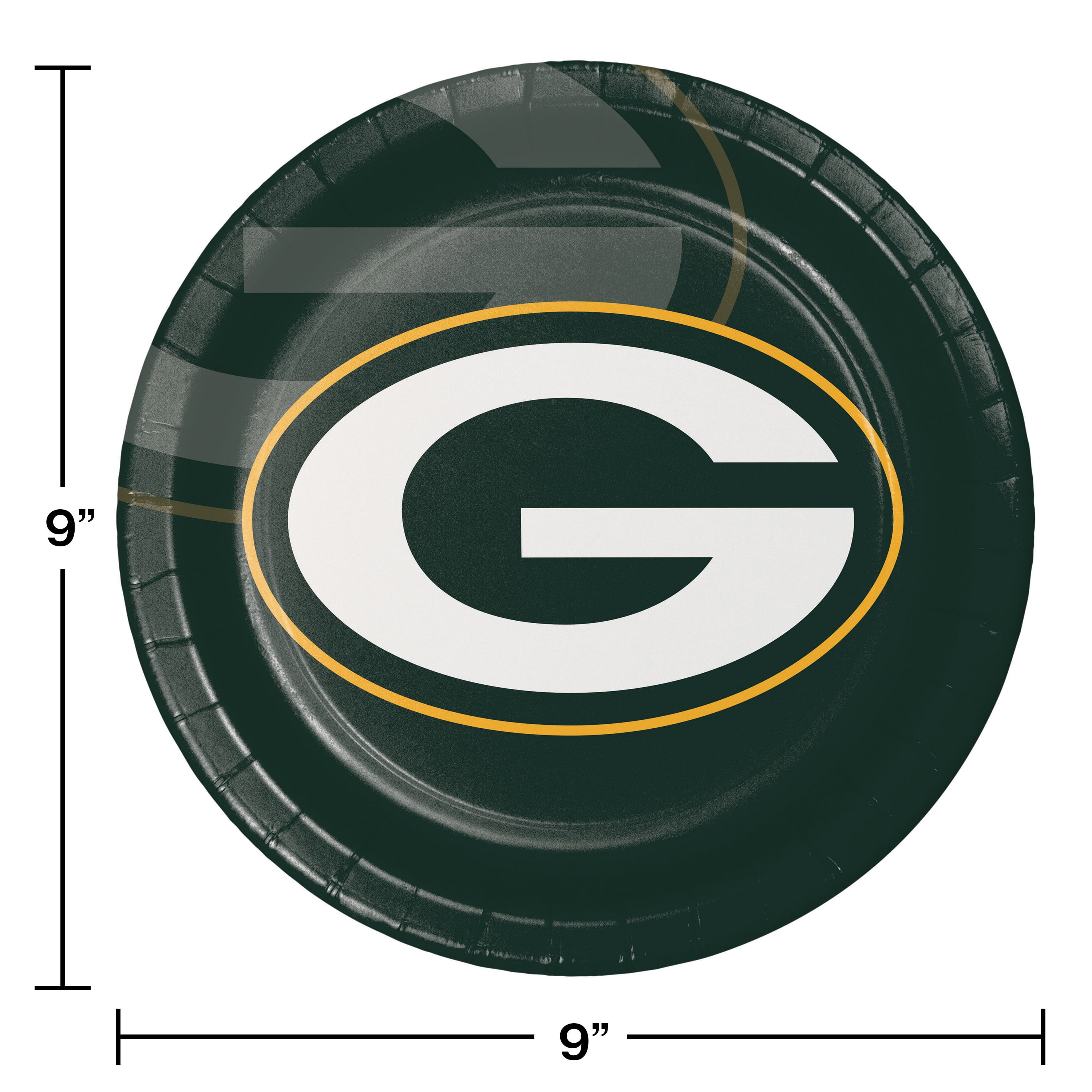 Green Bay Packers Round Paper Plates 24 Count for 24 Guests
