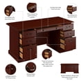 thumbnail image 4 of Pemberly Row Contemporary Executive Desk with Drawers in Harvest Cherry, 4 of 12