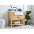 thumbnail image 2 of Elegant Decor Clement 36" Single Bathroom Vanity with Backsplash in Natural Wood, 2 of 8