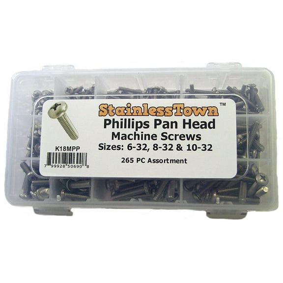 Stainless Steel Phillips Pan Machine Screw Assortment Kit by Stainlesstown
