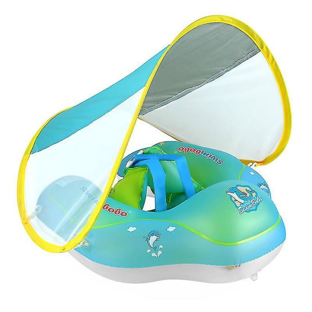 S Blue Flotador con dosel Flotador de natación inflable con dosel para el sol Flotador para piscina con dosel de protección solar