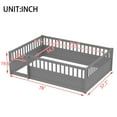 thumbnail image 4 of Generic Montessori Floor Bed Frame with Safety Fence - Low Profile Wooden Bed Bedroom & Playroom, Natural Wood Finish, Gray, 4 of 9