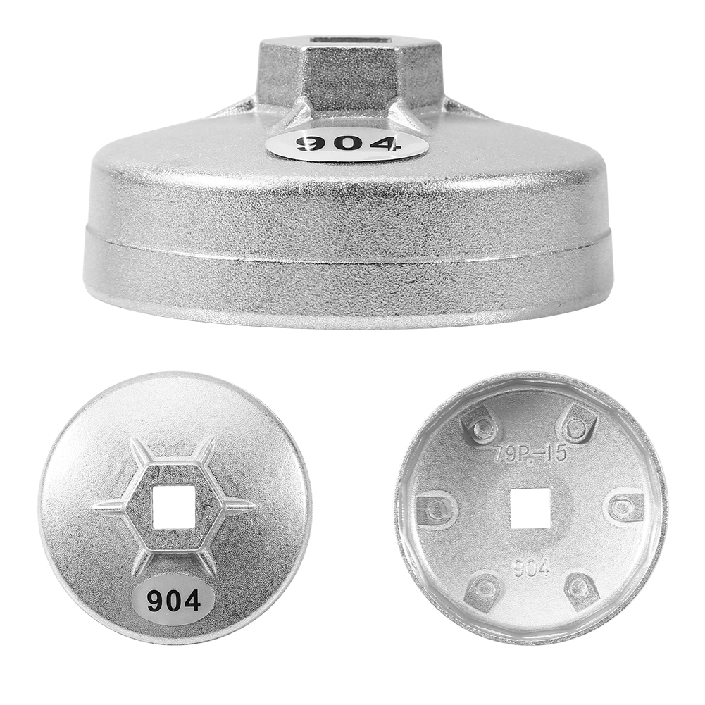 Tebru 79mm 15 Flute Aluminum Cap Oil Filter Wrench Cartridge Car Socket