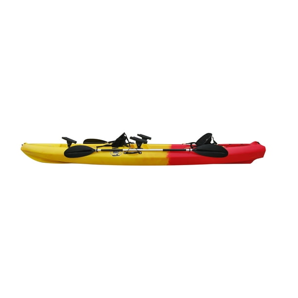 BKC TK181 12.5' Tandem Sit On Top Kayak W/ Soft Padded Seats , ,7 Rod Included 2 Person - Walmart.com