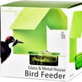 thumbnail image 2 of Mosaic Birds Recycled Glass & Metal Bird Feeder Outdoor - Hanging Bird House Feeder for Oriole, Finch - Lime Green, 2 of 6