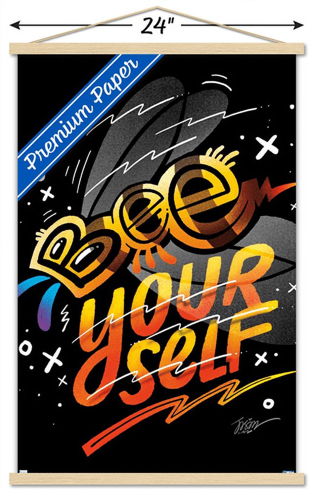 Jason Naylor - Bee Yourself Wall Poster with Wooden Magnetic Frame, 22.375" x 34"