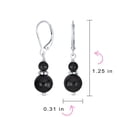 thumbnail image 5 of Bling Jewelry Womens Onyx Gemstone Milgrain Rondel Bead Ball Dangle Earrings .925 Sterling Silver, 5 of 5