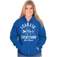 thumbnail image 3 of Can Fix Everything Mechanic Humor Unisex Fleece Graphic Zip Up Hoodie Brisco Brands 3X, 3 of 5