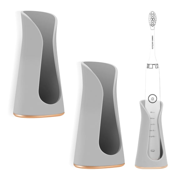 Linkidea 2 Pack Wall Mounted Electric Toothbrush Holder Storage, Bathroom Electric Toothbrush Holder, Traceless Toothbrush Storage Stand (Gray)