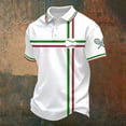 thumbnail image 2 of CONZONE Mens Polo Shirt Short Sleeve Casual Polo Shirts For Men Italian Day Graphic Collared Cozy Summer Golf Shirts, 2 of 4
