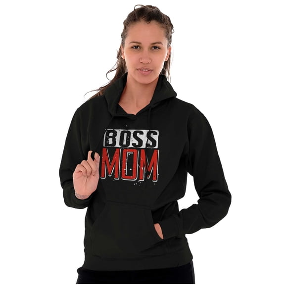 Boss Mom Funny Mothers Day Momma Women Plus Size Graphic Pullover Hoodie Brisco Brands 2X
