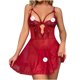 thumbnail image 4 of Señoras Linda Chica Sólido Lencería erótica Deep V Lace Bow Traje Suspender Falda Fridja nalpqowj41624, 4 of 9