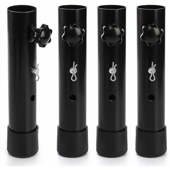 4 Pack Table Leg Extenders, Adjustable Folding Table Leg Risers, 2 Levels Heights Metal Heavy Duty Metal Table Leg Extensions for Folding Tables Straight/Bent Leg, Rise 3.5" / 5"