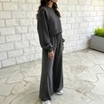 thumbnail image 4 of Iyufng 2 Piece Polka Dot Outfits for Women, Cropped Sweatshirt Drawstring Wide Leg Pants with Pockets Casual Loungewear Matching Set, 4 of 7