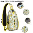 thumbnail image 5 of Sac à Dos à Bandoulière Imprimé Citron Jaune et Floral, Design Fruit d'Été Mignon avec Style Rétro Vintage, Sangle Légère et Réglable, 5 of 5