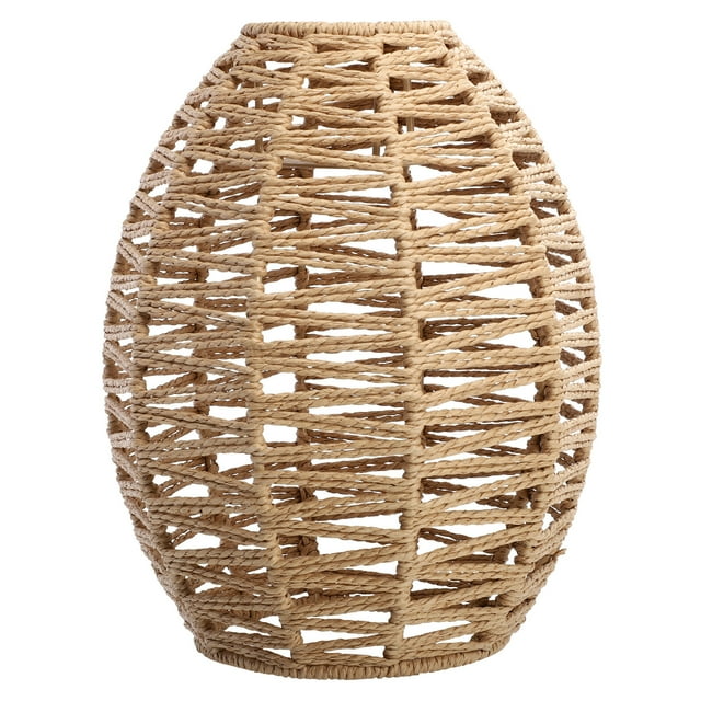 Shisuyan 1pc Hand-woven Lampshade Imitation Rope Woven Light Shade Creative Pendant Light Cover