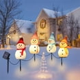thumbnail image 4 of EWASWON Christmas 4 Pack Solar Snowman Garden Stake Lights - Waterproof Christmas Lawn Decor with Warm White LED, Easy Install Outdoor Holiday Lights for Yard Patio, 4 of 8