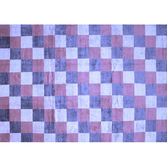 Ahgly Company Machine Washable Indoor Rectangle Abstract Blue Contemporary Area Rugs, 8' x 12'
