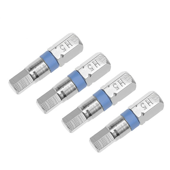 4pcs 25mm Long 1/4" Hex Shank H5 Hex Screwdriver Bits S2 Alloy Steel